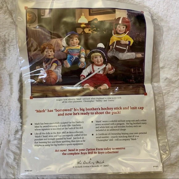 Danbury Mint “Boys Will Be Boys” Collection by Elke Hutchens Hockey Mark - Picture 8 of 8